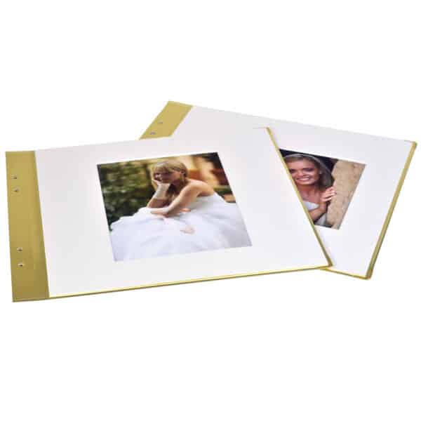 Gold Post Bound Hinged Photo Album Pages