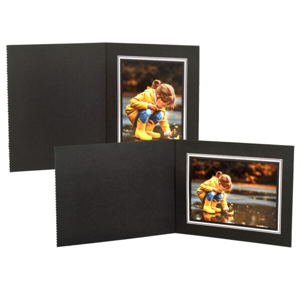 Kenro Black and Silver Slip-in Photo Folders